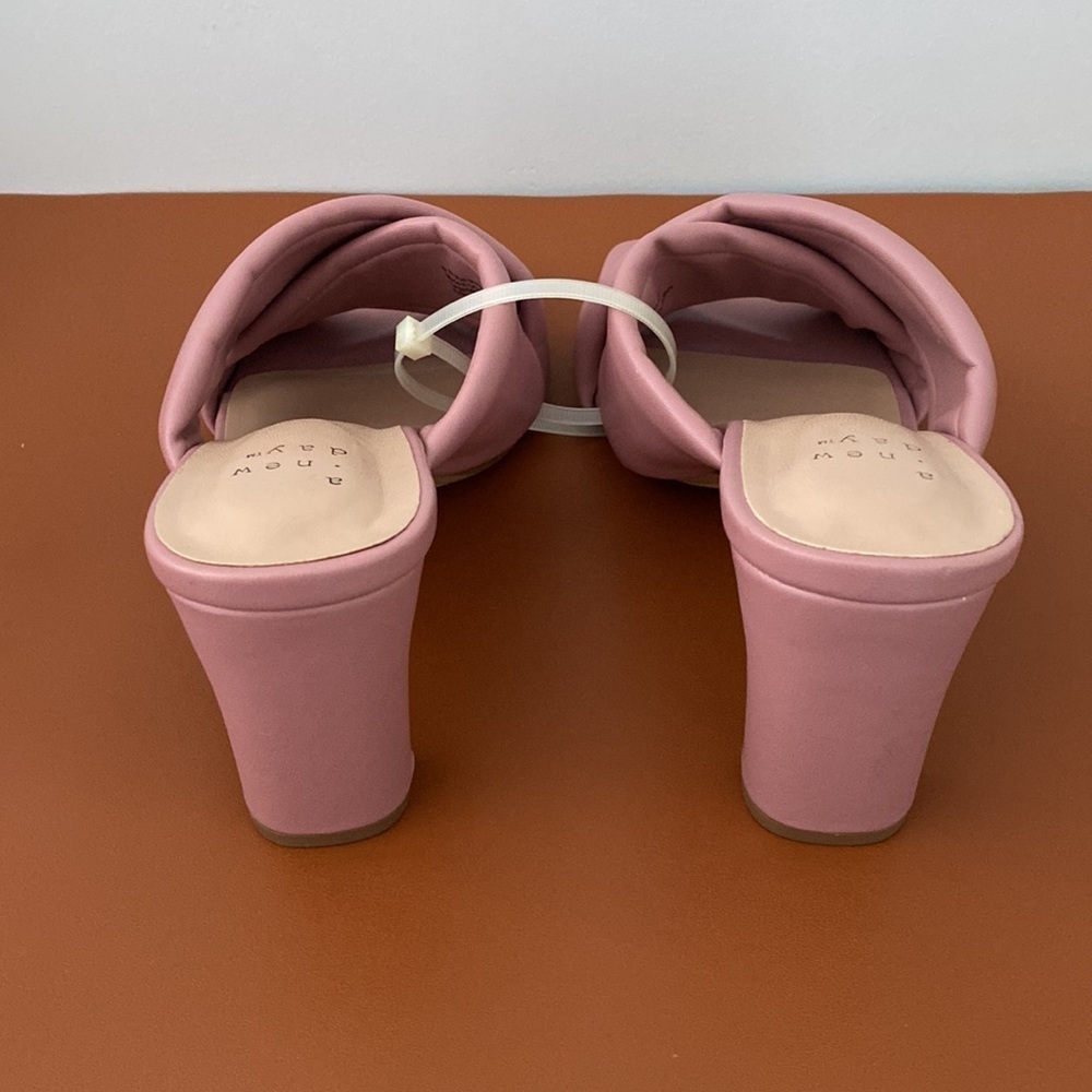 Women's Clementine Padded Crossband Heels - A New Day™ Dark Pink Size 6 - Picture 7 of 7